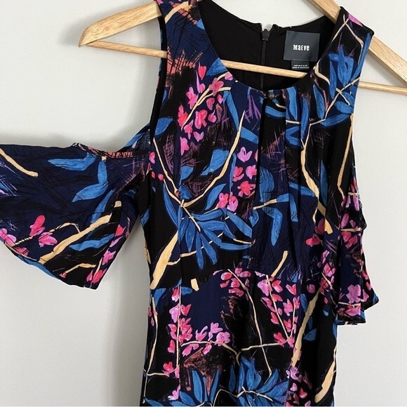 Anthropologie Maeve Elia Cold Shoulder Floral Dress, Size 0 NWOT - Picture 4 of 12